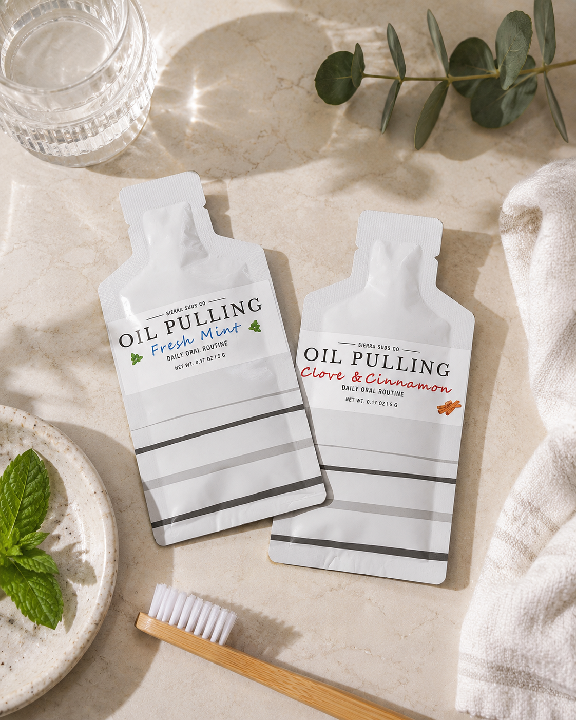 Single Use Oil Pulling Packet
